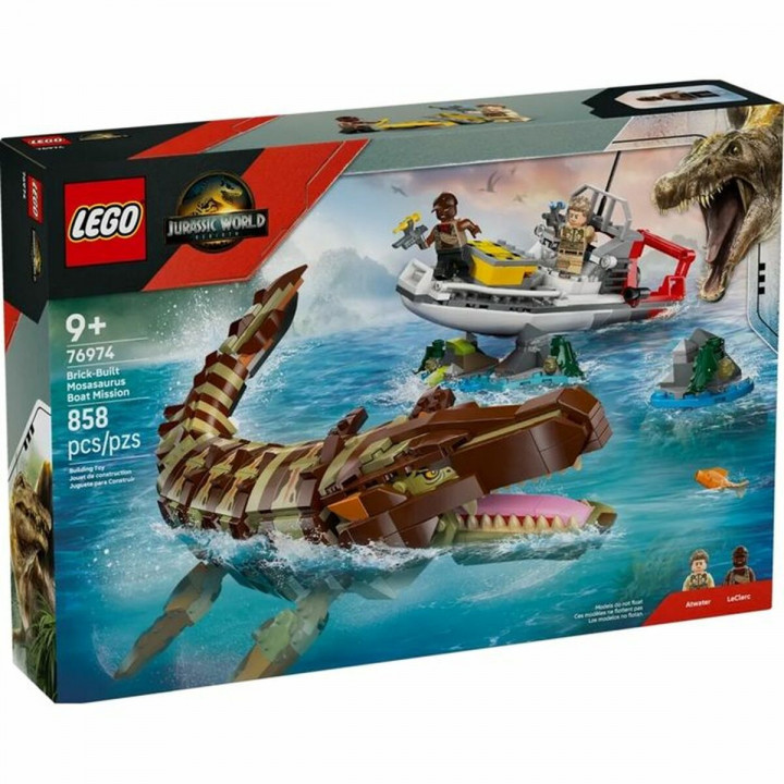 Juego de Construcción Lego 76974 Jurassic World : Brick-Built Mosasaurus Boat Mission 858 Piezas