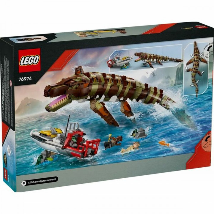 Set de construction Lego 76974 Jurassic World : Brick-Built Mosasaurus Boat Mission 858 Pièces