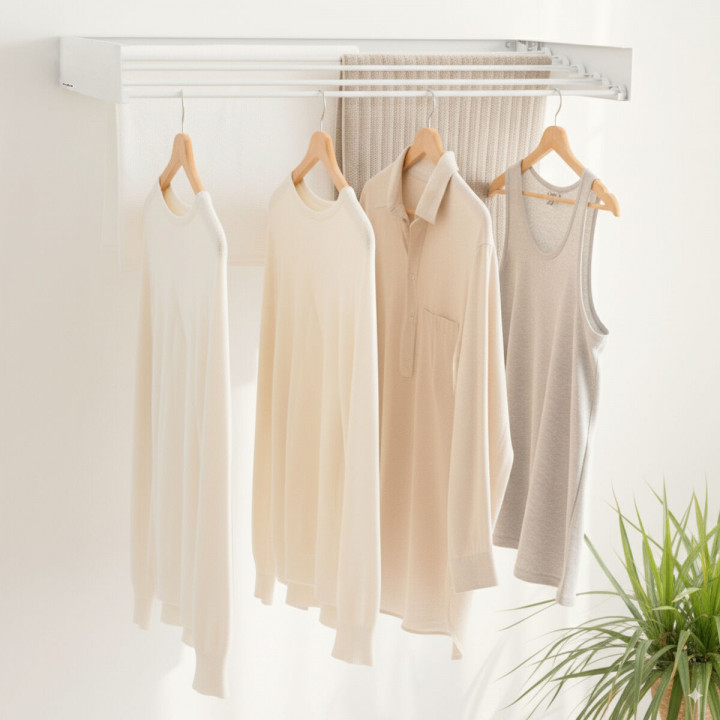 Klappbarer, ausziehbarer, einziehbarer Wand-Wäscheständer Dryva 80 InnovaGoods