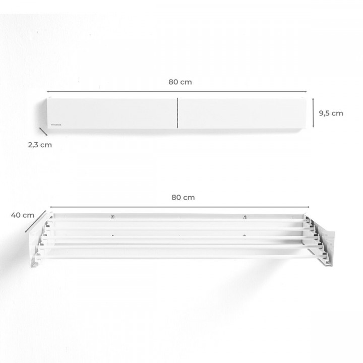 Klappbarer, ausziehbarer, einziehbarer Wand-Wäscheständer Dryva 80 InnovaGoods