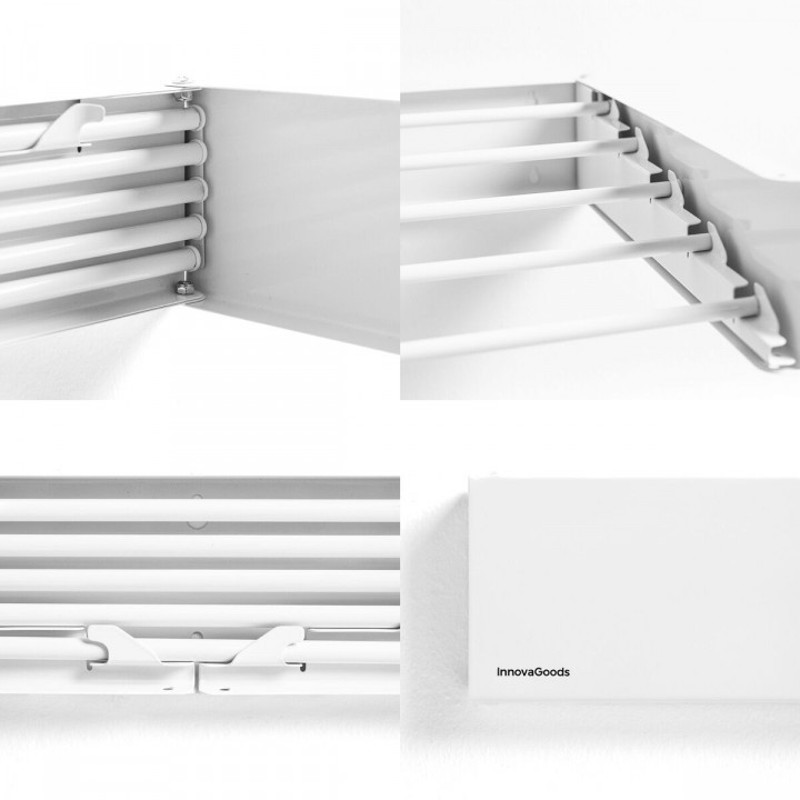 Klappbarer, ausziehbarer, einziehbarer Wand-Wäscheständer Dryva 80 InnovaGoods