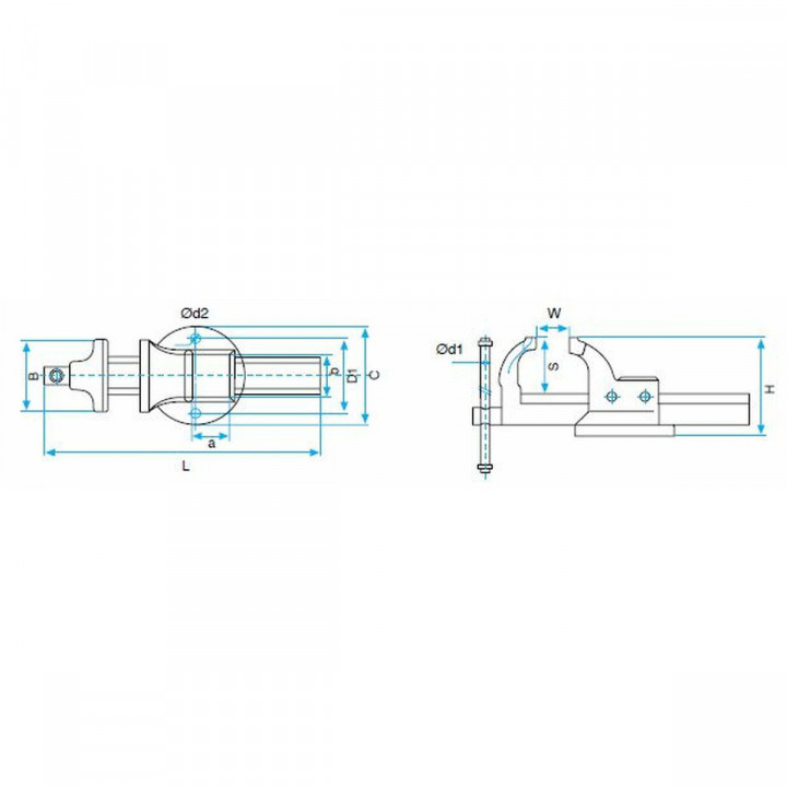 Etau d'établi de charpentier KANCA Kanex 125 mm 160 mm 113 mm