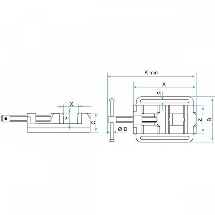 Bench vise KANCA 19,4 x 15,7 x 6,5 cm Drill