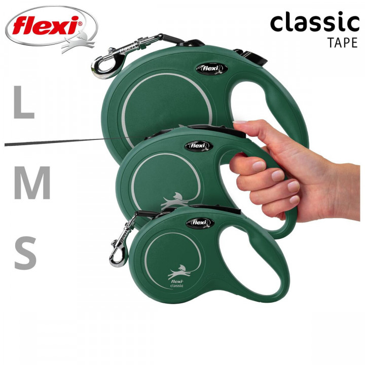 Dog Lead Flexi Green L