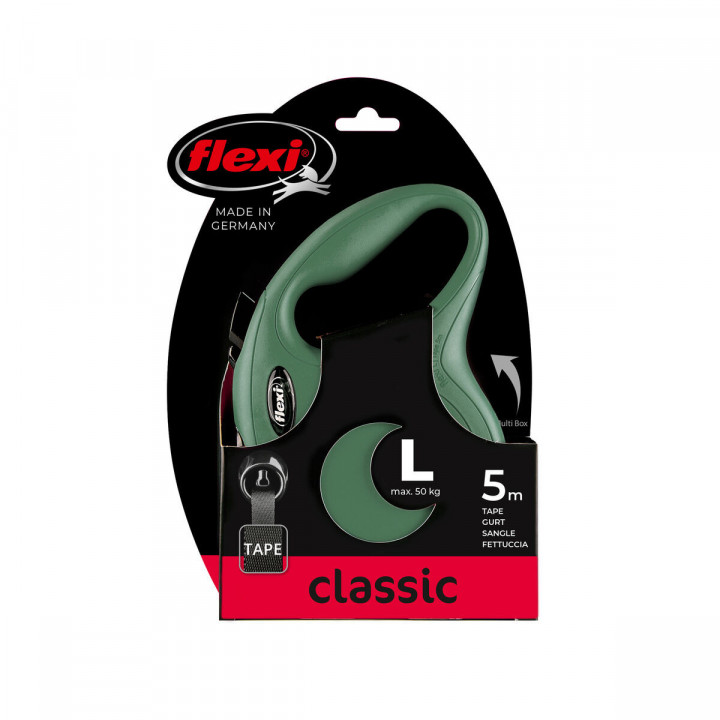 Dog Lead Flexi Green L