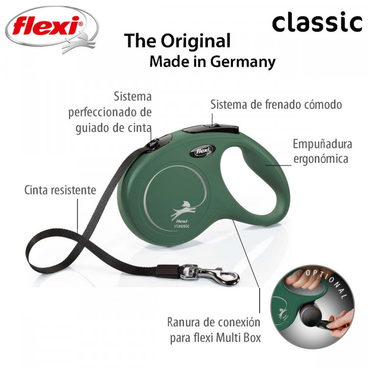 Guinzaglio per Cani Flexi Verde M