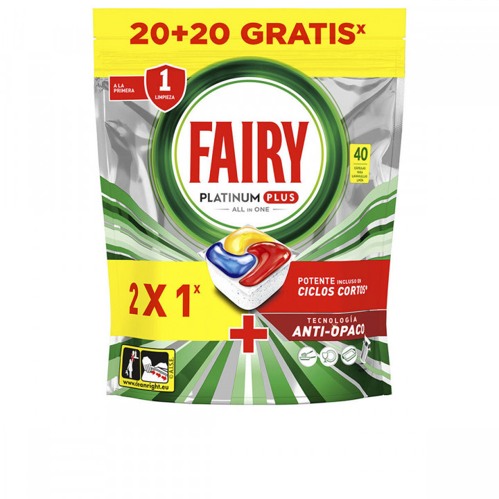 Pastillas para Lavavajillas Fairy FAIRY PLATINUM PLUS Limón (40 unidades)
