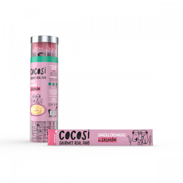 Collation pour Chat Cocosi Gourmet Real Food Saumon 10 Pièces (8 Unités)