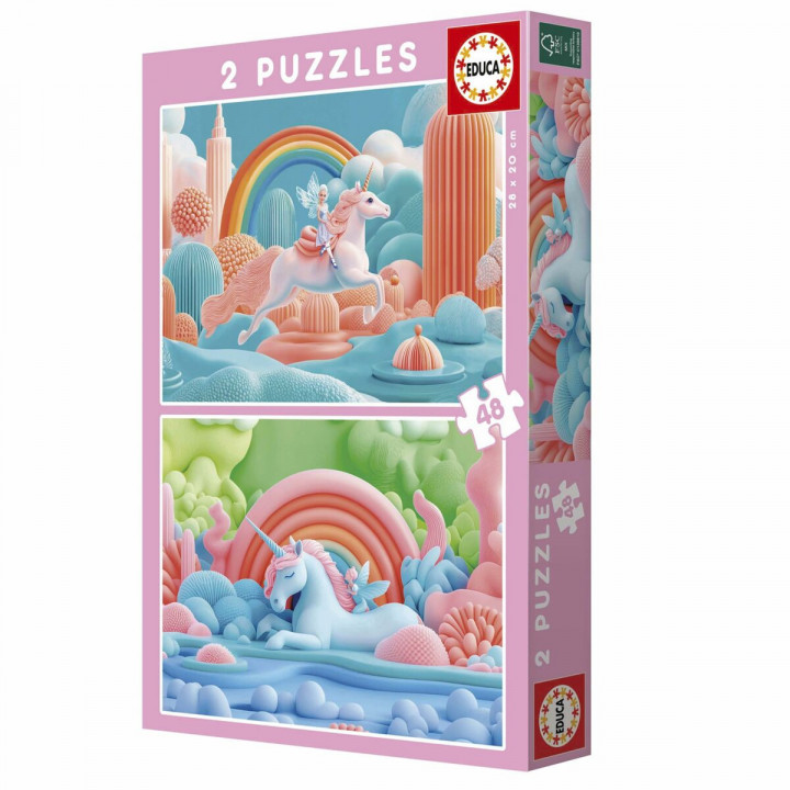Puzzle Educa Magic Unicorns 48 Pièces (2 Unités)