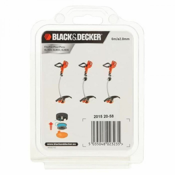 Bobina di filo Black & Decker A6482-XJ Nero Nylon