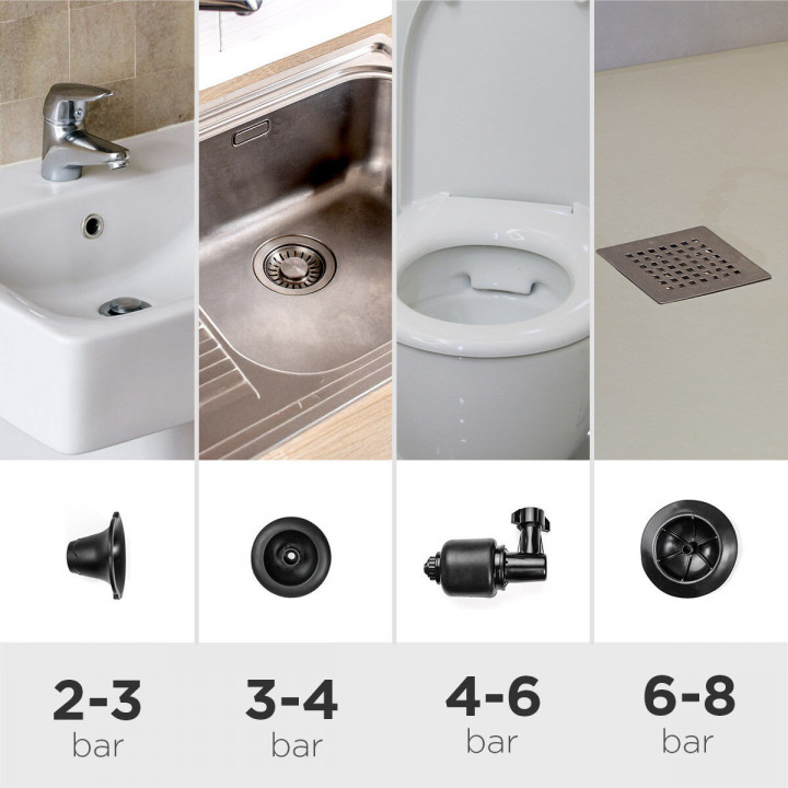 Hochdruck-Druckluftpömpel mit Zubehör und 5-in-1-Manometer Jetpro InnovaGoods