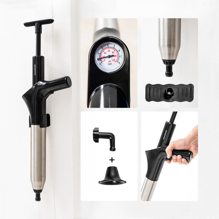 Hogedruk persluchtontstopper met accessoires en 5-in-1 manometer Jetpro InnovaGoods