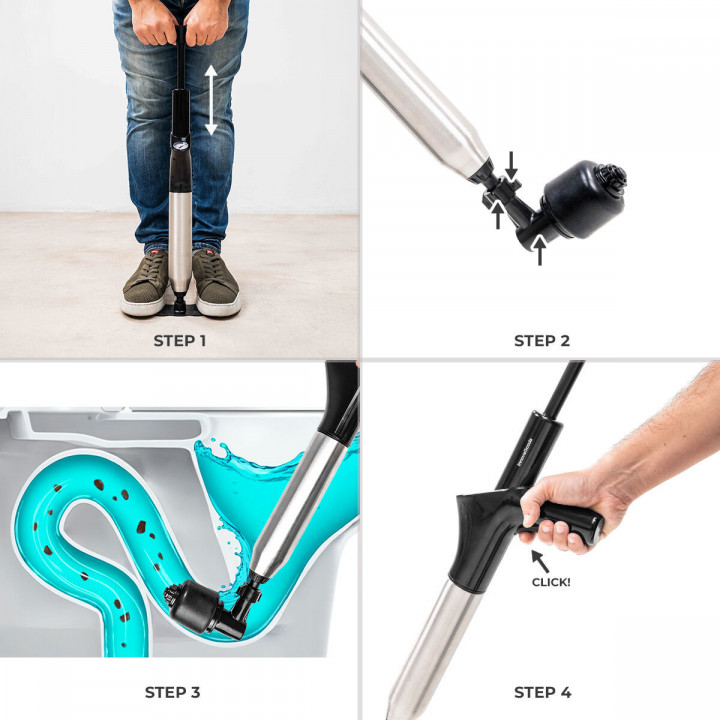 Hogedruk persluchtontstopper met accessoires en 5-in-1 manometer Jetpro InnovaGoods