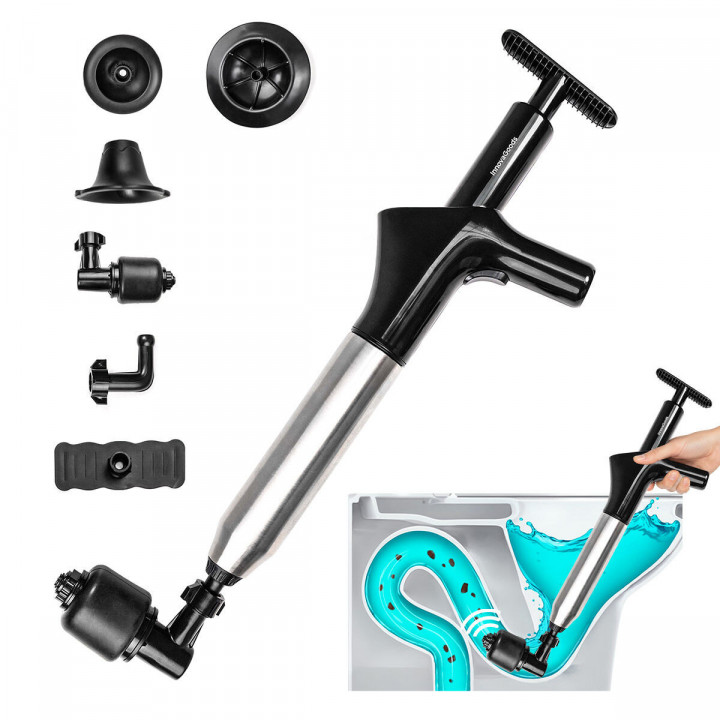 Hogedruk persluchtontstopper met accessoires en 5-in-1 manometer Jetpro InnovaGoods