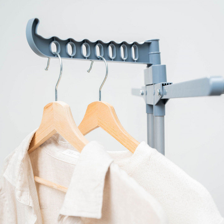 Foldable Vertical Extendable Clothes Drying Rack with Wheels Dolver XL InnovaGoods 30 Bars