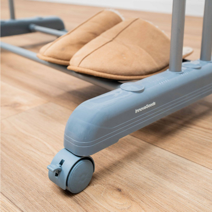 Foldable Vertical Extendable Clothes Drying Rack with Wheels Dolver XL InnovaGoods 30 Bars