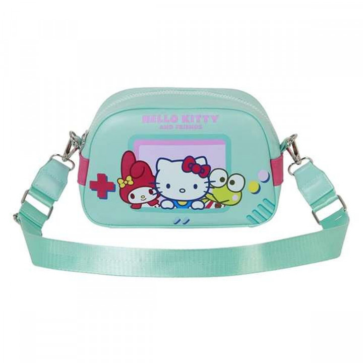 Sac à Bandoulière Hello Kitty Turquoise 14 x 23 x 9 cm