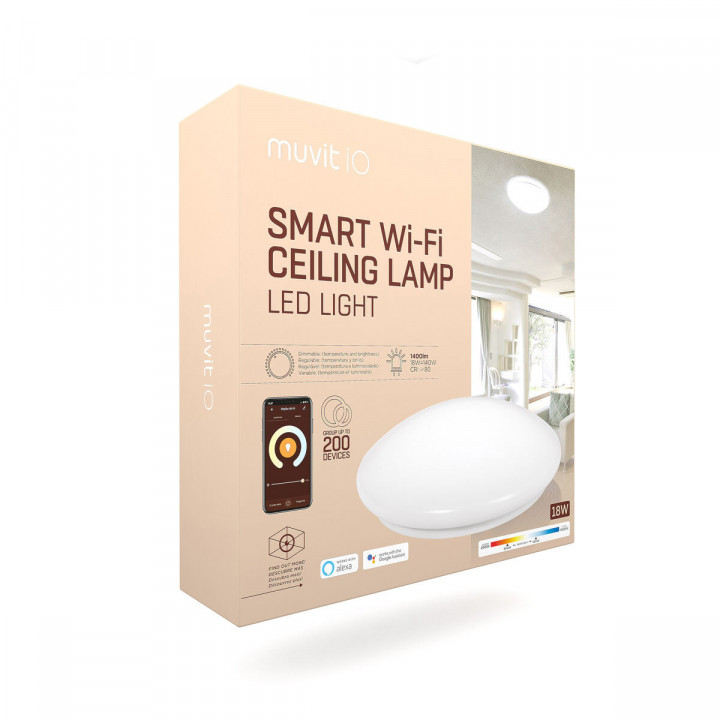 Lampadario muvit iO iO Bianco Metallo Wi-Fi (2700 K) (6500 K)