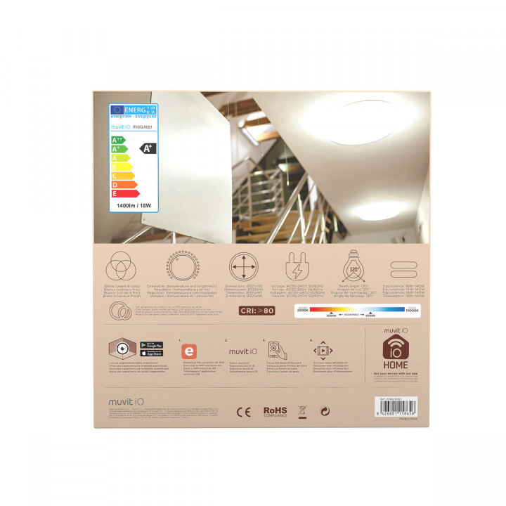 Plafondlamp muvit iO iO Wit Metaal Wi-Fi (2700 K) (6500 K)