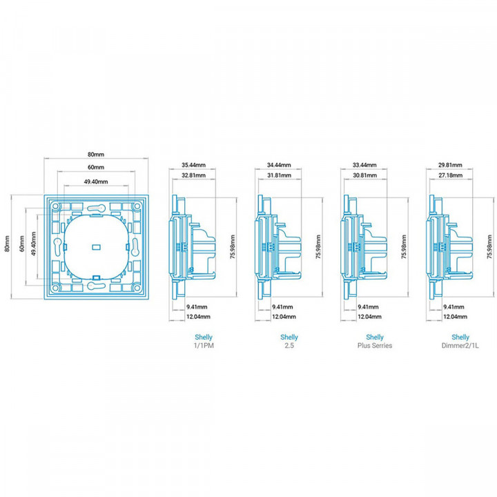 Light interrupter Shelly WS4 BLACK Black