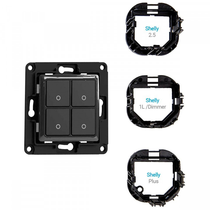 Interruttore luce Shelly WS4 BLACK Nero