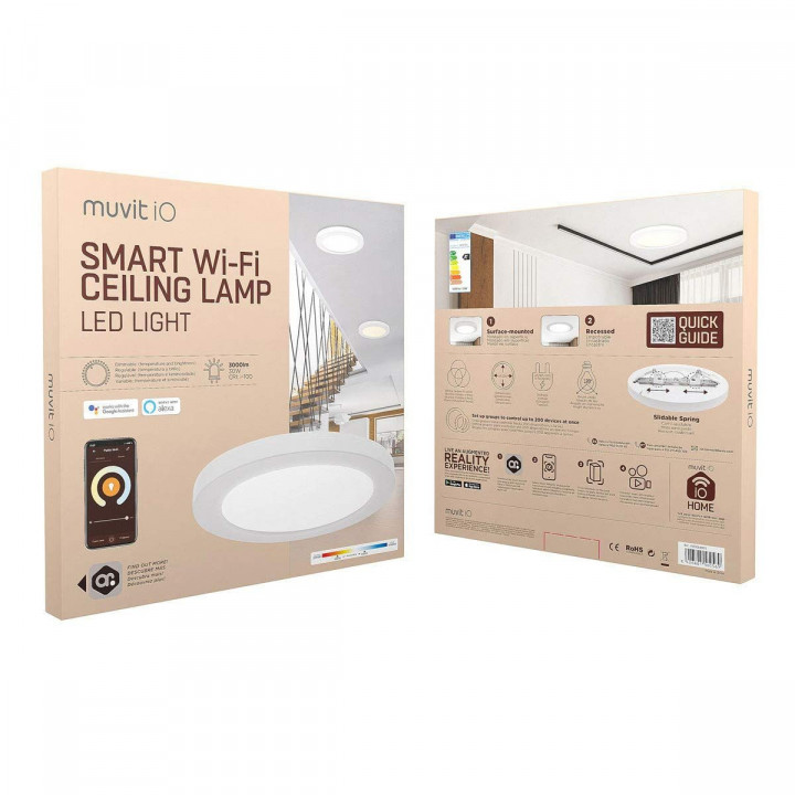 Foco empotrable Muvit iO Blanco 30 W 3000 lm 330 mm Wi-Fi