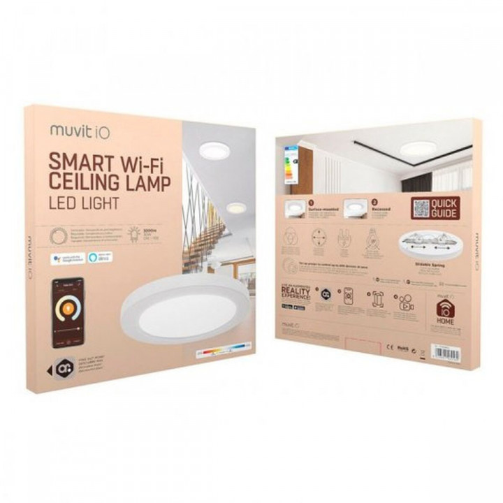 Built-in spotlight Muvit iO White 30 W 3000 lm 330 mm Wi-Fi