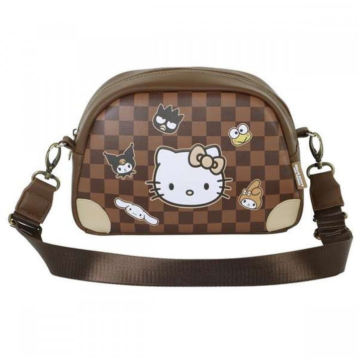 Sac à Bandoulière Hello Kitty Marron 14 x 23 x 9 cm