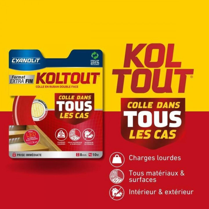 Cinta de Doble Cara Cyanolit 10 m 8 mm