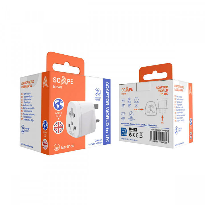 Stekkerdoos Scape Travel 830UK Plastic 13 A