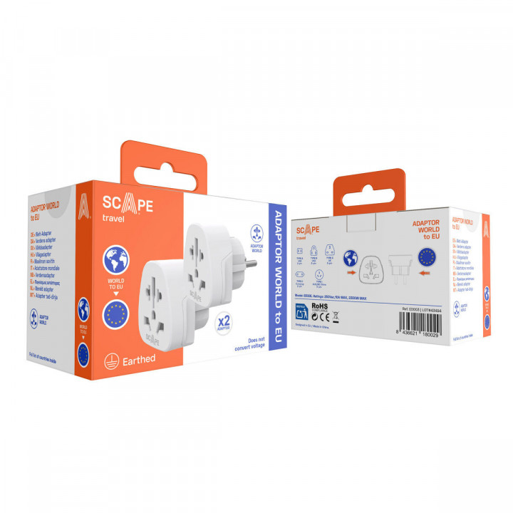 Steckdosenleiste Scape Travel 830DE (2PCS) Kunststoff