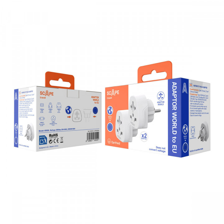 Multiprise Scape Travel 830DE (2PCS) Plastique