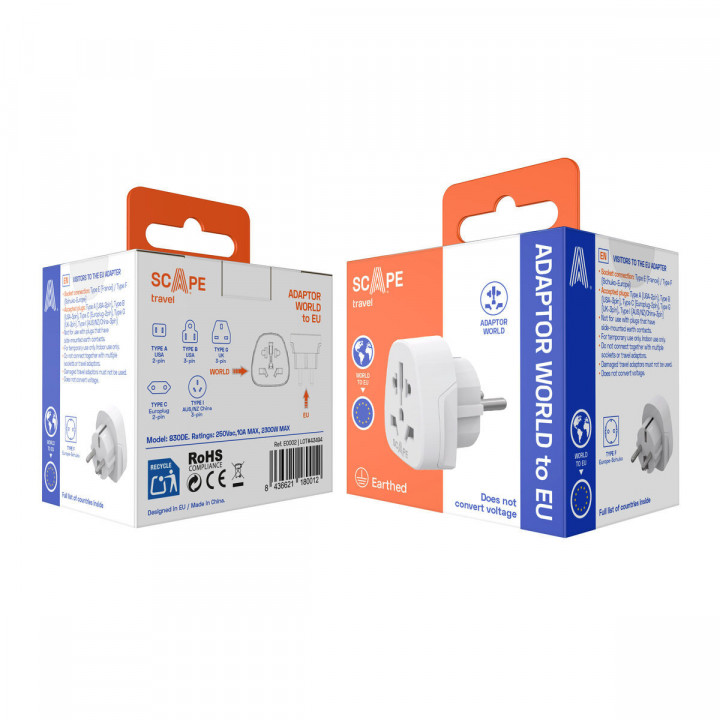 Plug adapter Scape Travel 830DE Plastic