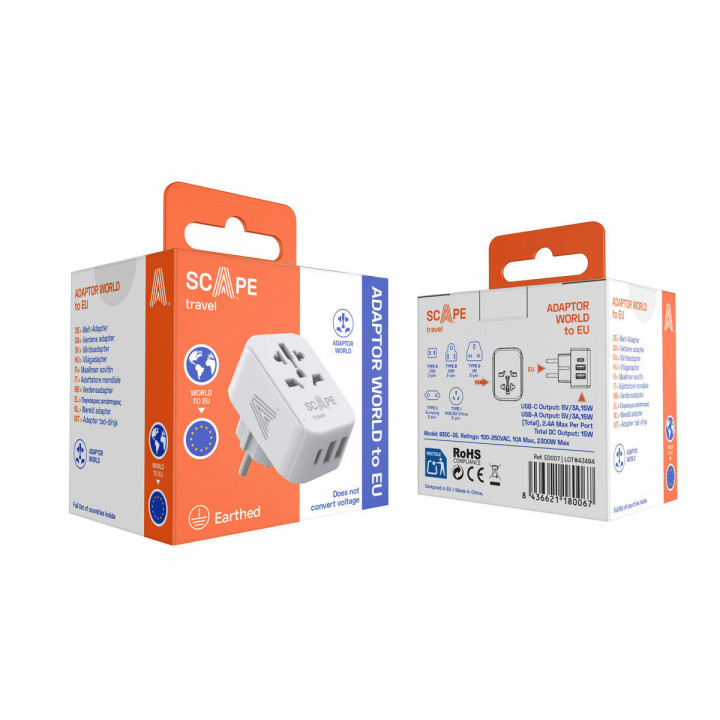 Stekkerdoos Scape Travel 830C-DE Plastic