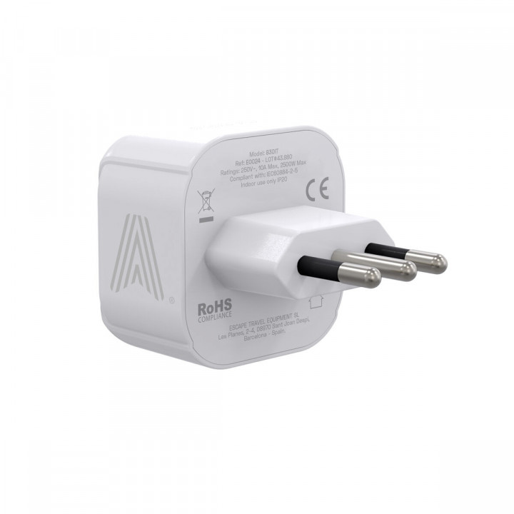 Plug adapter Scape Travel 850IT Plastic 10 A