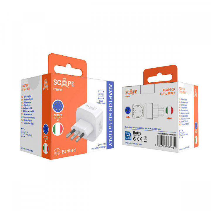 Adattore con prese Scape Travel 850IT Plastica 10 A