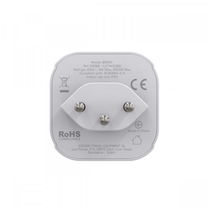 Plug adapter Scape Travel 850CH Plastic