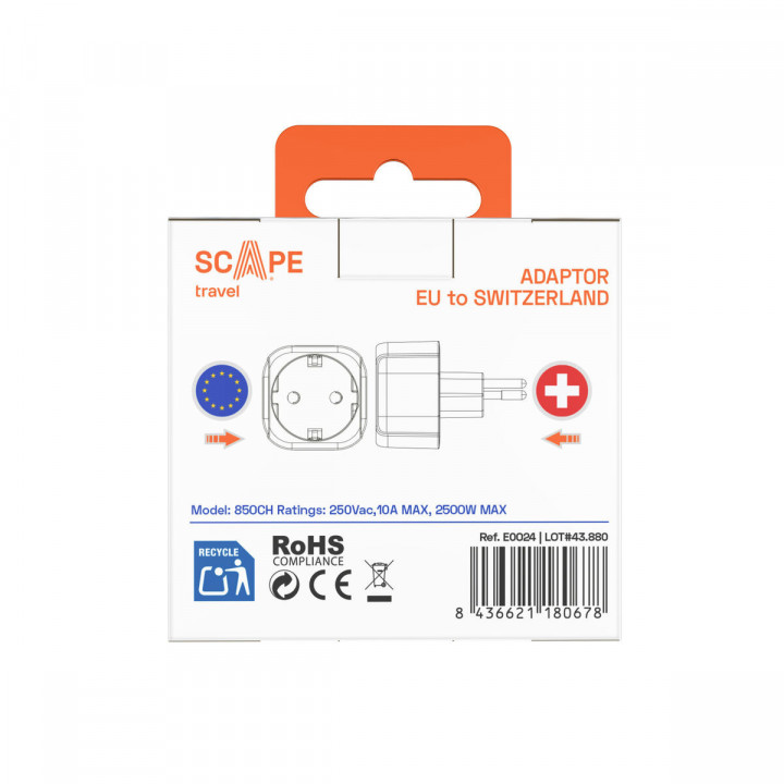 Adattore con prese Scape Travel 850CH Plastica