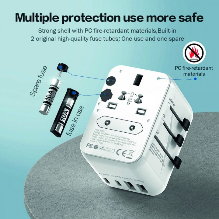 Stekkerdoos Scape Travel 651UC Plastic