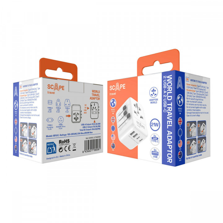 Stekkerdoos Scape Travel 651UC Plastic