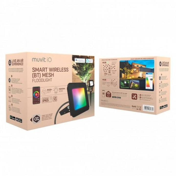 Bouwlamp Muvit MIOFLOD001 F Zwart 20 W (2700 K) (6500 K)