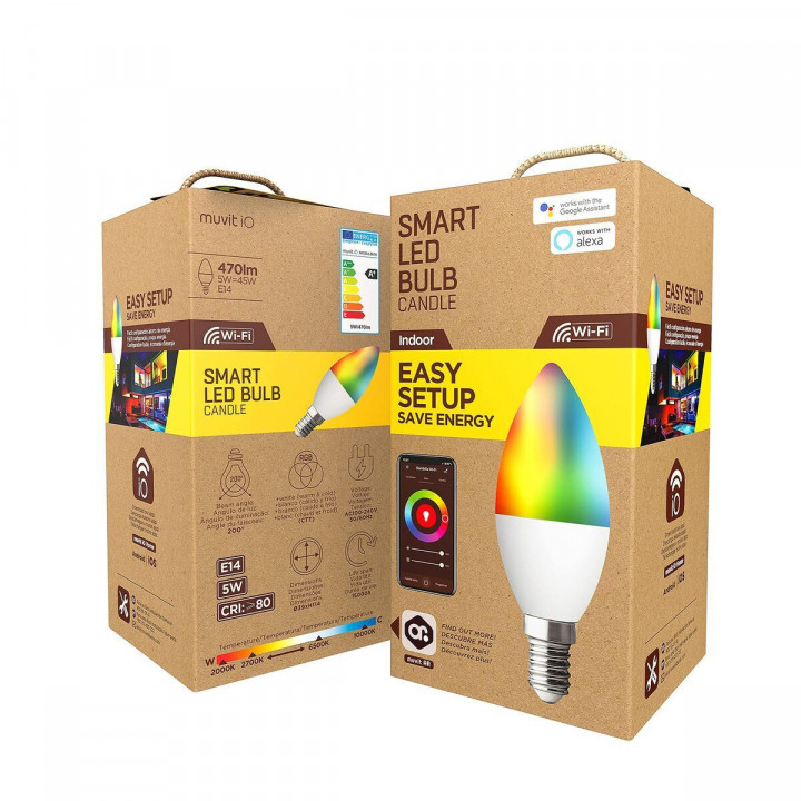 Lampadina Intelligente Muvit MIOBULB006 Bianco Bianco Caldo RGB F 5 W E14 450 lm (2700 K) (6500 K)