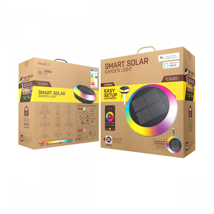 Solarlampe Muvit MIOSGL001 G 1,5 W Weiß Bunt E27 IP65 RGB (2700 K) (6500 K)