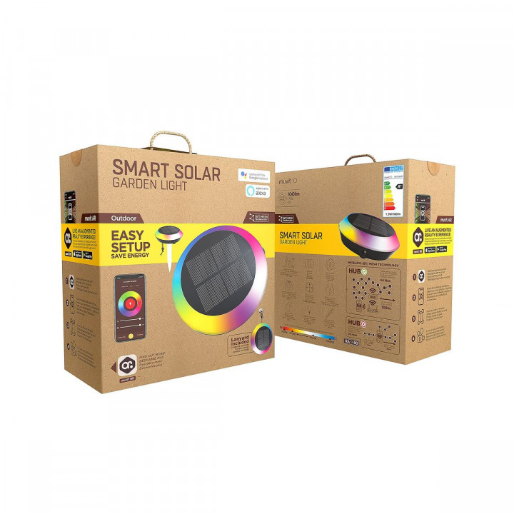 Lampada ad energia solare Muvit MIOSGL001 G 1,5 W Bianco Multicolore E27 IP65 RGB (2700 K) (6500 K)