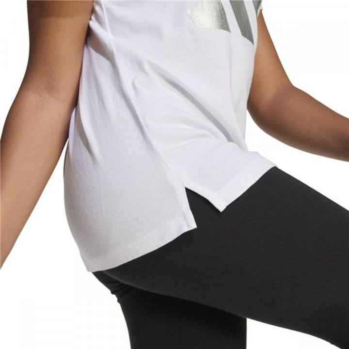 T-Shirt met Korte Mouwen voor kinderen Adidas Glam Wit