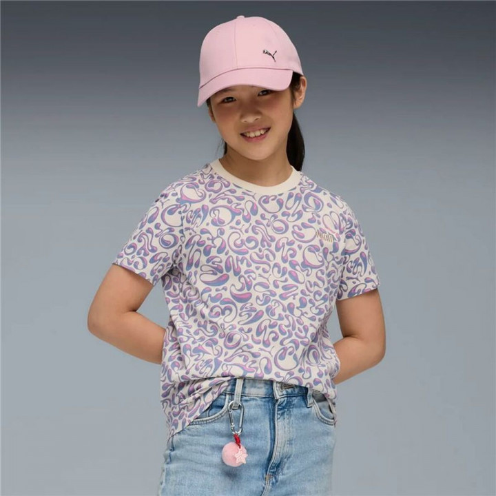 Child's Short Sleeve T-Shirt Puma Tweenerverse Aop Beige