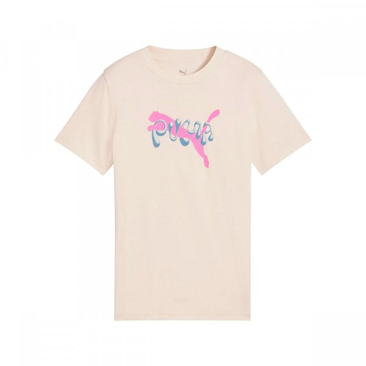 Child's Short Sleeve T-Shirt Puma Tweenerverse Beige