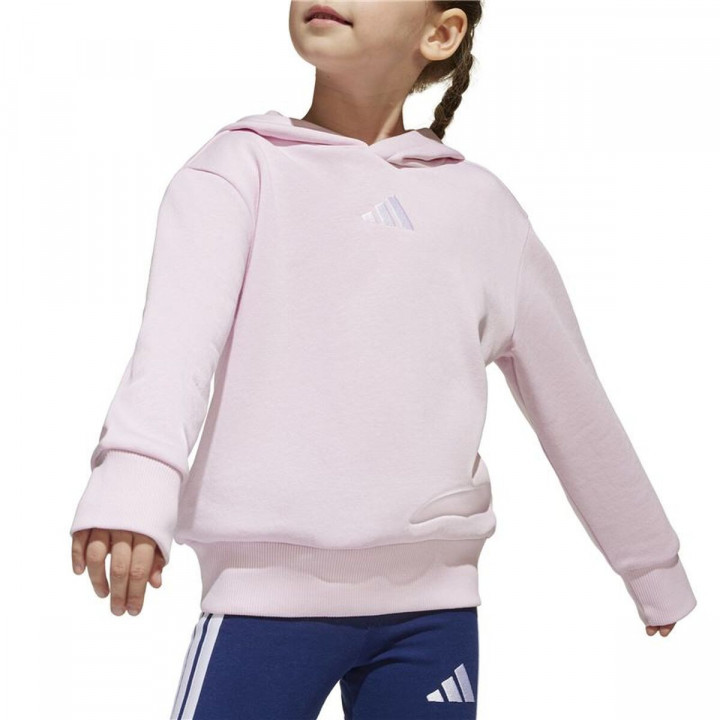 Felpa con Cappuccio da Bambina Adidas LK SL FL HD Rosa