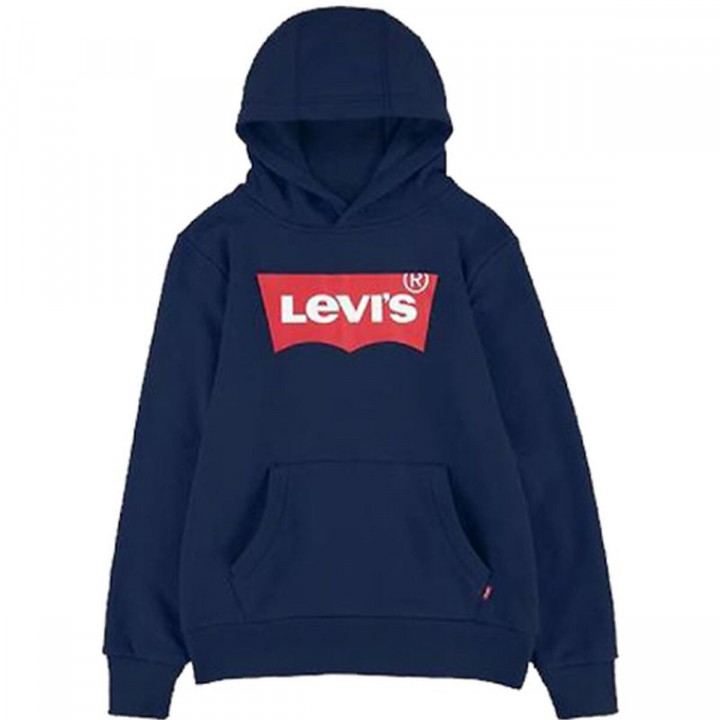 Kinderhoodie S KNIT TOP Levi's LVB-BATWING SCREENPRINT HOODIE Marineblauw