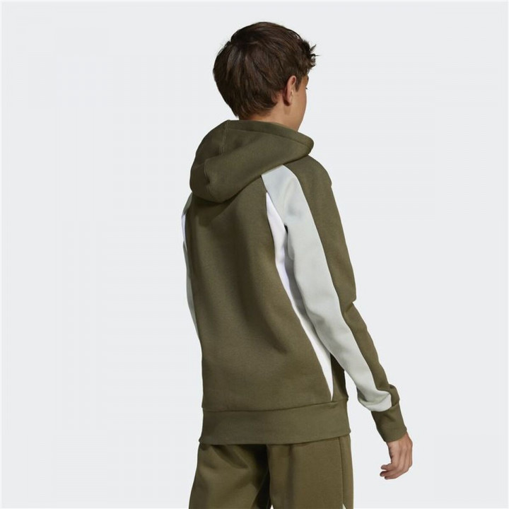 Kinderhoodie Adidas Cb Fl Hd Donkergroen